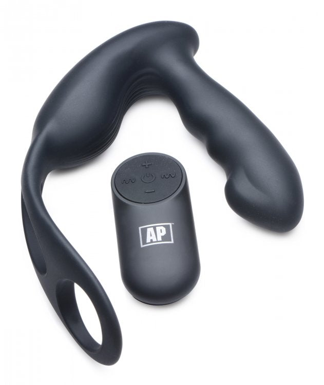 Vibrador Anal Sujetador De Bolas Anillo Prostatico Control Remoto 7X P-STRAP Milker Vibrating Prostate Stim w/ Cock & Ball Harness