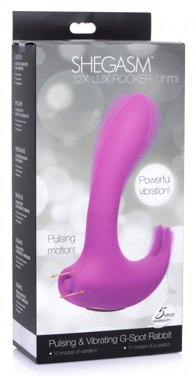 Succionador Clítoris Vibrador Estimulante Punto G Recargable 12X Lux Rocker Pulsing & Vibrating G-Spot Rabbit