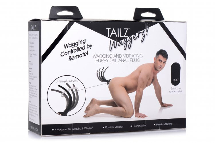 Plug Anal Cola De Perro Puppy Tail Anal Sex Vibrador Control 14X Remote Control Wagging and Vibrating Puppy Tail Anal Plug