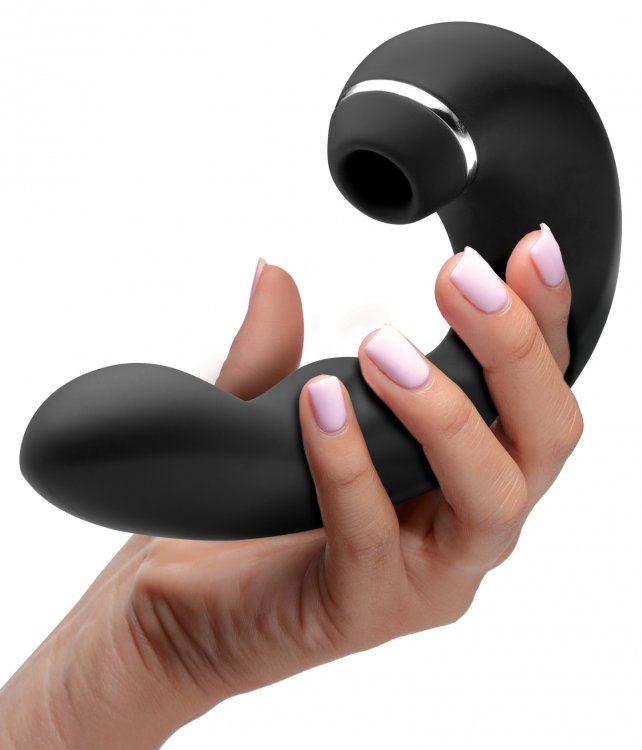 Succionador Vibrador Estimula Clítoris Punto G Pulsaciones Shegasm 5 Star 10X Tapping G-Spot Vibe w/ Suction - Black