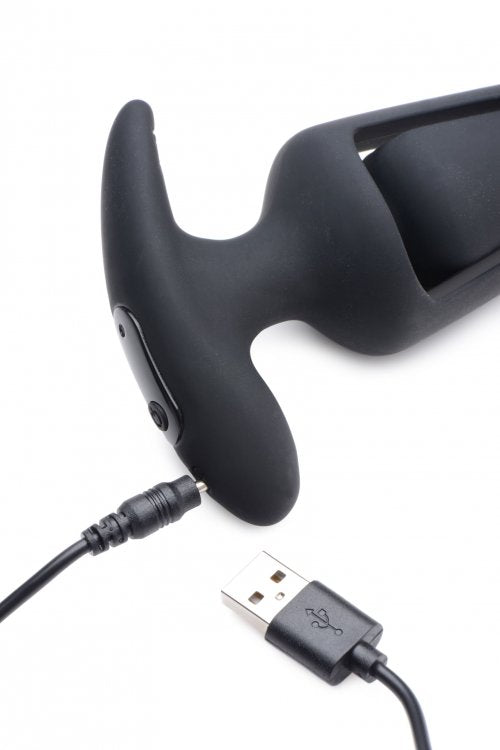 Vibrador Power Plug Anal Estimulador Silicon Control Remoto Power Plug 7X Hollow Anal Plug with Remote Control