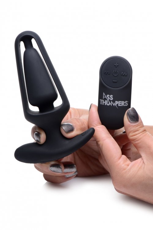 Vibrador Power Plug Anal Estimulador Silicon Control Remoto Power Plug 7X Hollow Anal Plug with Remote Control