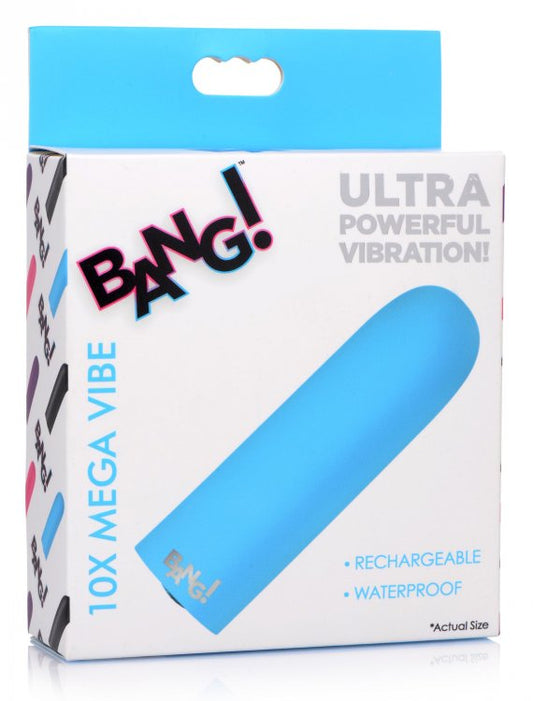 Mega Bala Vibradora Potente Masajeadora Recargable Bang! 10X Mega Vibrator blue