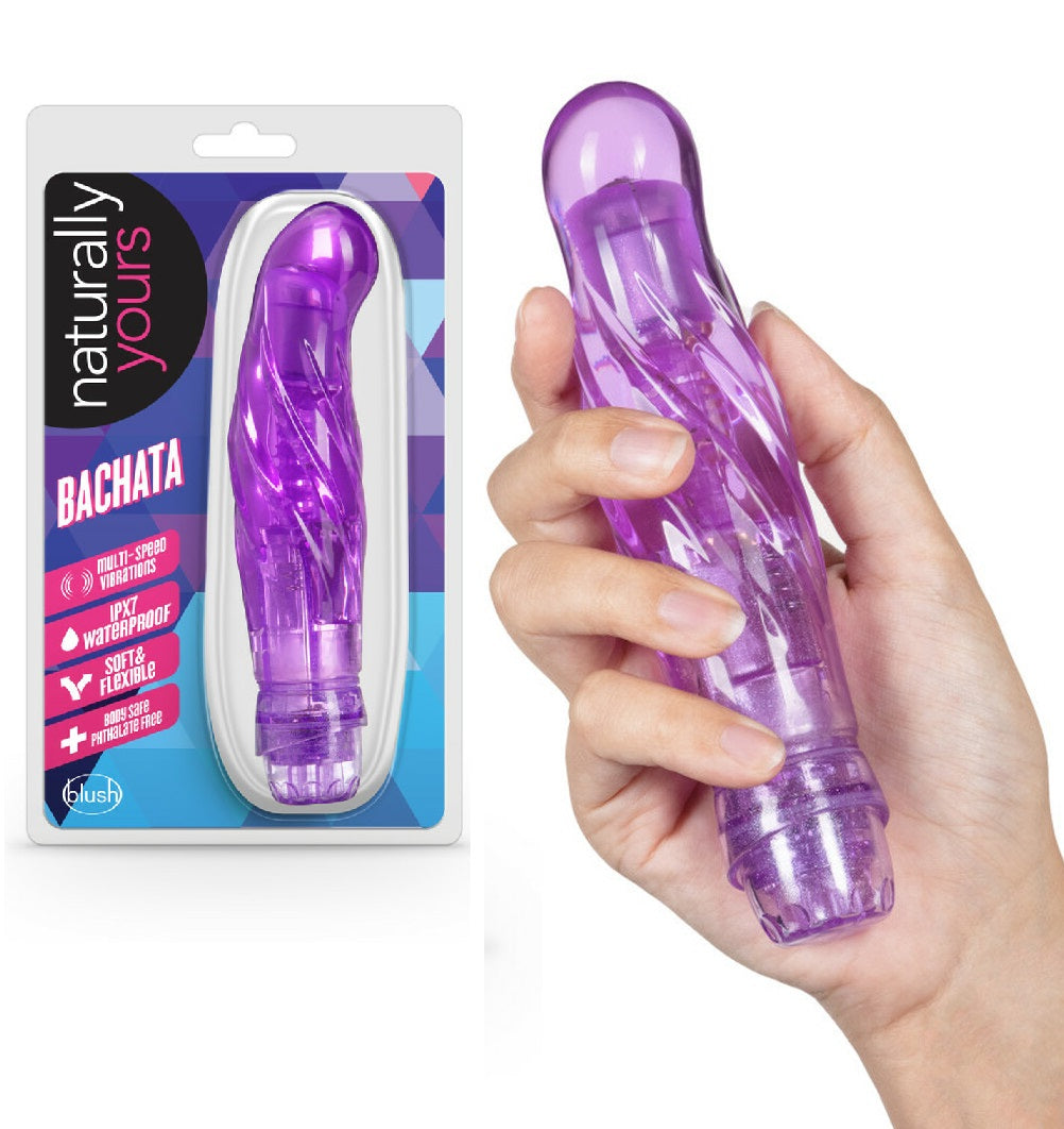 Vibrador Consolador Dildo 17cm Principiante Estimula Punto G Naturally Yours - Bachata - Purple