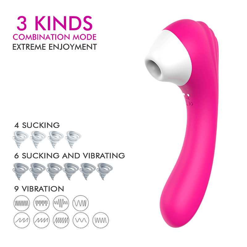 Vibrador Succionador Clitoris Pezon Recargable Punto G Chili Rosa