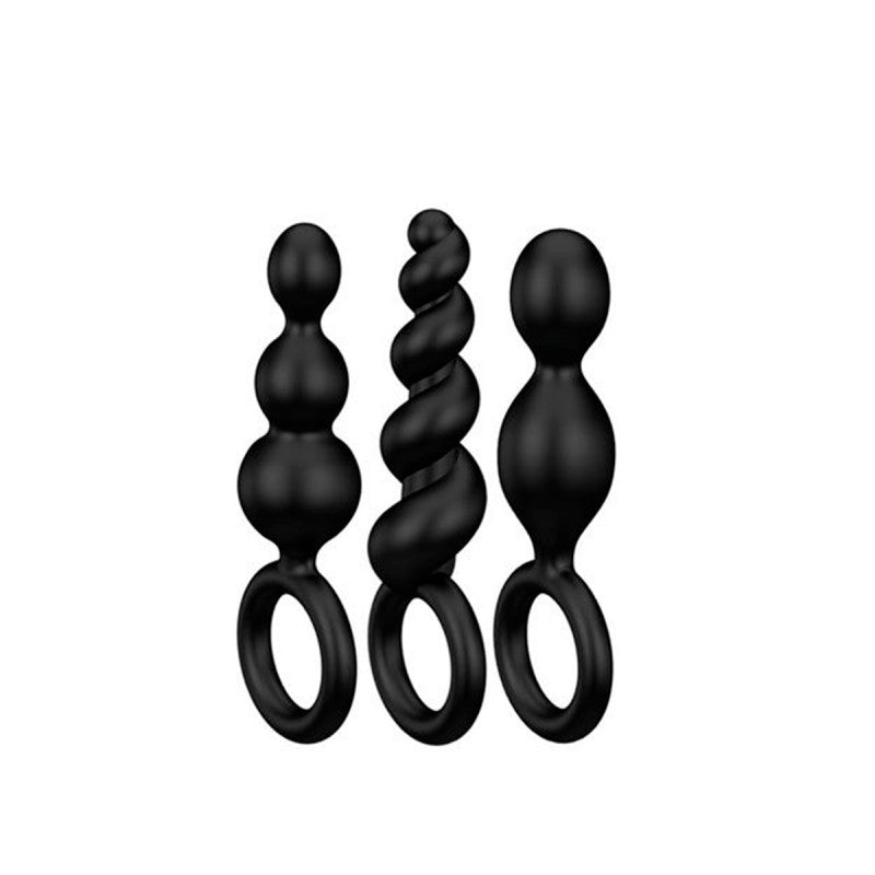 Plug Anal Set Silicon Estimulador Anal Satisfyer Plugs Booty Call (set of 3) (Black)
