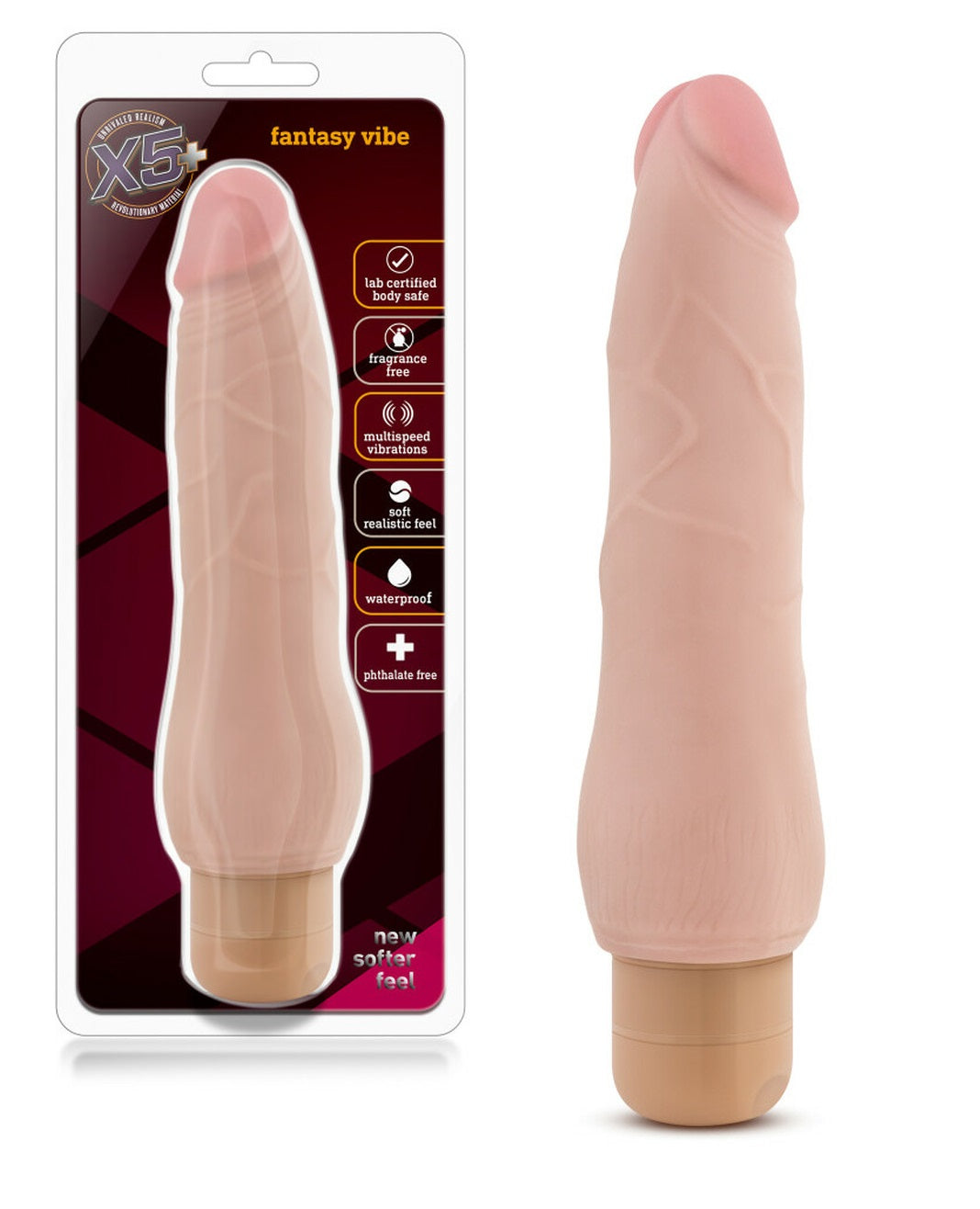Vibrador 18cm Insertable Suave Flexible Realista X5 Fantasy