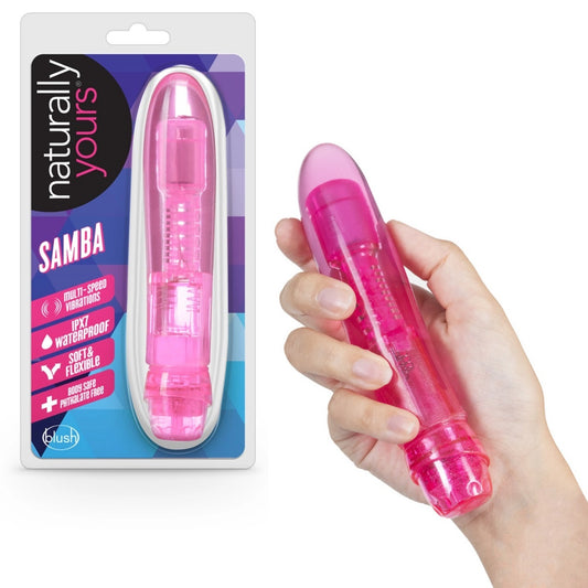 Vibrador Consolador Dildo Principiante Estimulante 16cm Naturally Yours - Samba - Pink