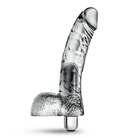 Dildo Anal Vaginal 14cm Pequeño Principiantes Ding Dong Naturally Yours - Vibrating Ding Dong - Clear