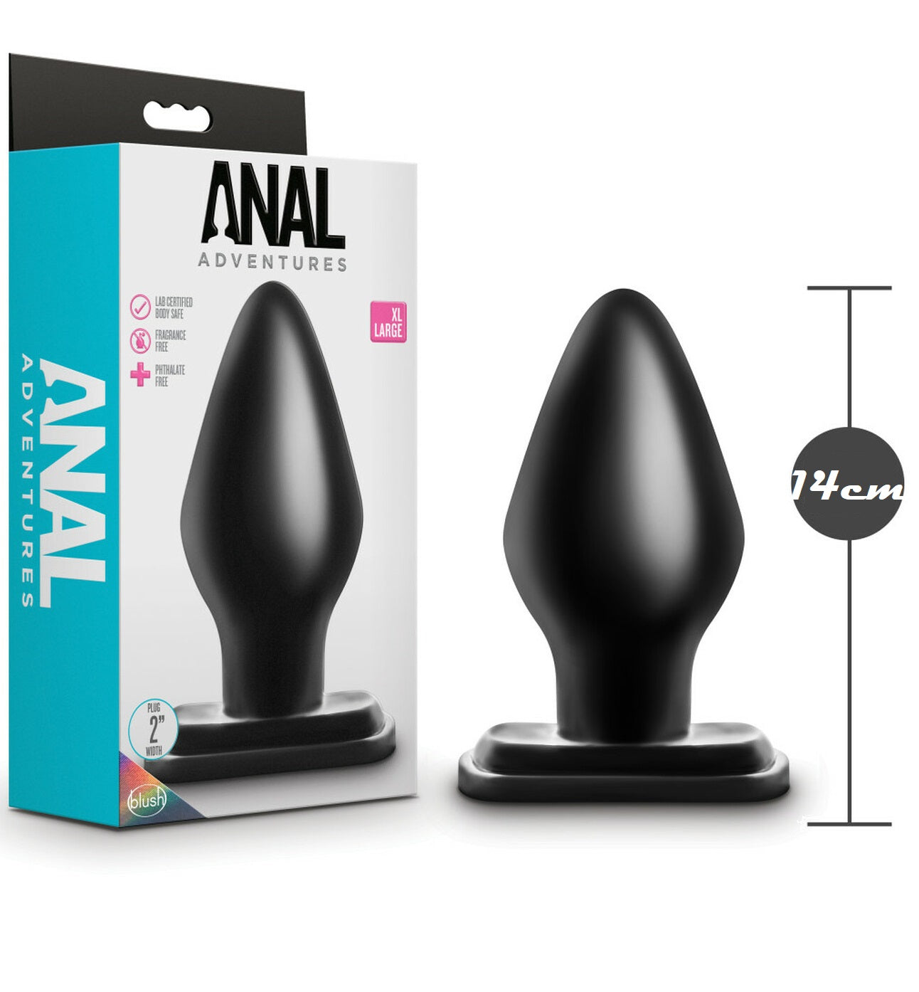 Plug Anal Grande Grueso Juego Sexo Anal Dildo Dilatador Anal Adventures - XL Plug - Black
