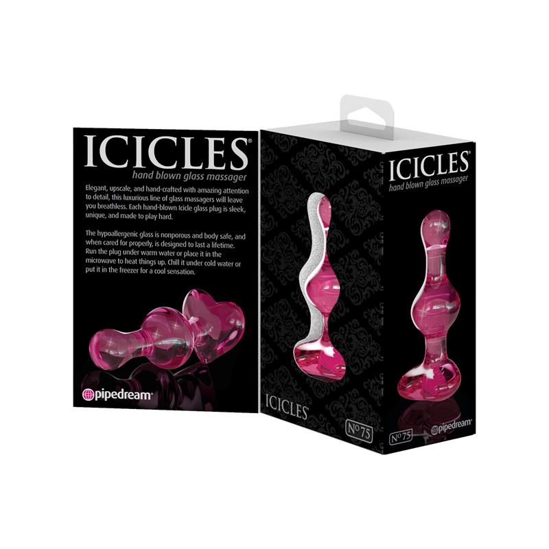 Plug Anal De Cristal, Hipoalergénico Elegante Icicles 75 Rosa