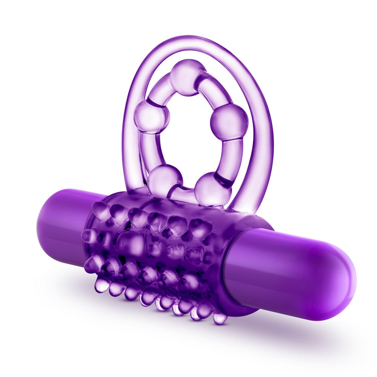 Anillo Vibrador Dual Para Pene Y Bolas Retardar Estimulante The Player - Vibrating Double Strap Cock Ring - Purple