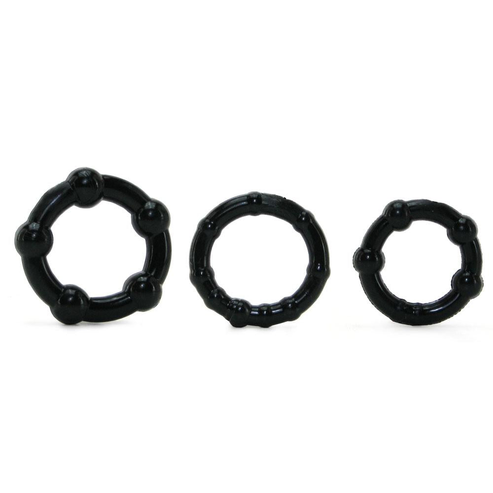Anillo Retención Retardar Liga Para Pene Kit 3 Cock Ram Beaded Cock Rings