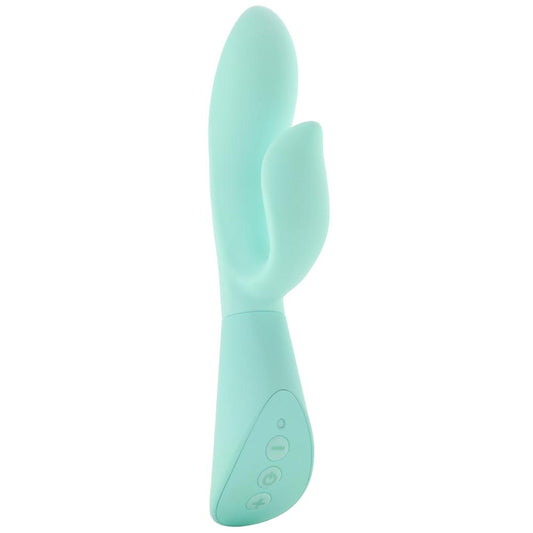 Vibrador Recargable Estimula Clitoris Activa Al Tacto Touch Me Touch Activated Rabbit Vibe in Teal