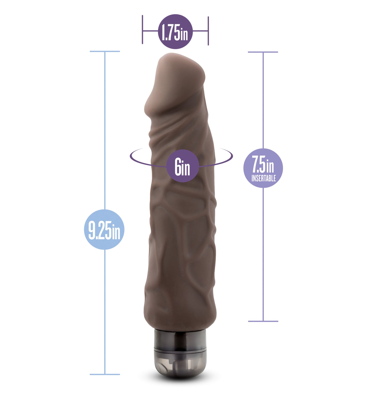 Vibrador Dildo 19cm suave Consolador Home Wrecker Au Naturel Brown