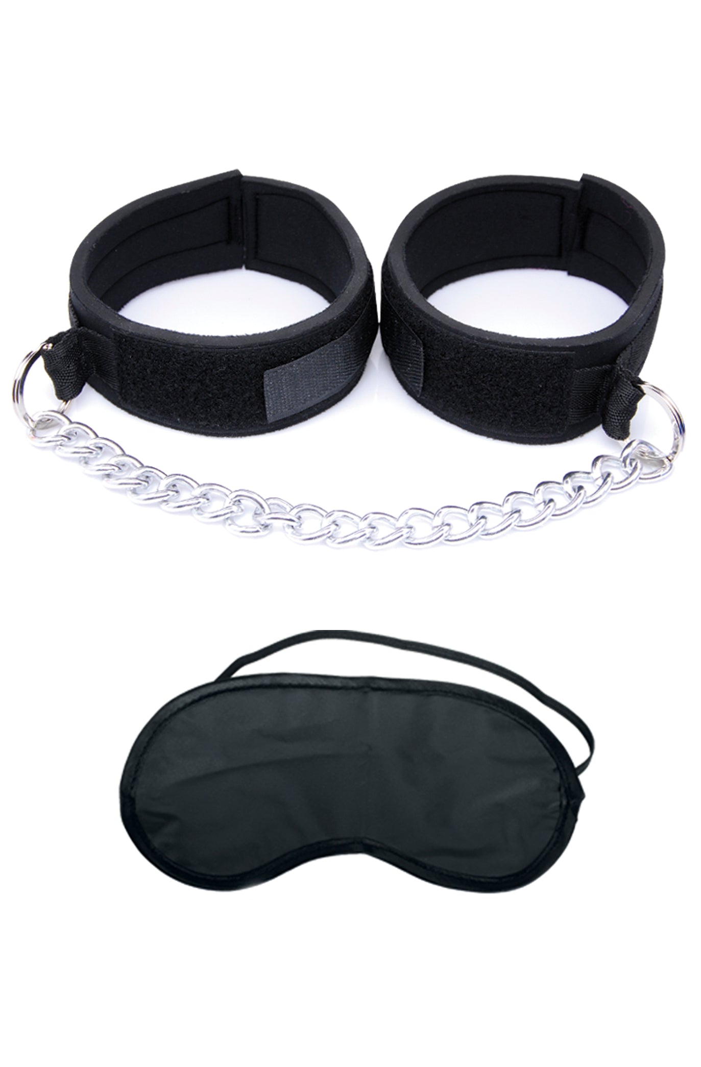 Esposas Cómodas Ajustable Principiante Sumiso Sadomasoquismo Fetish Fantasy Series Universal Wrist & Ankle Cuffs - Black/Silver
