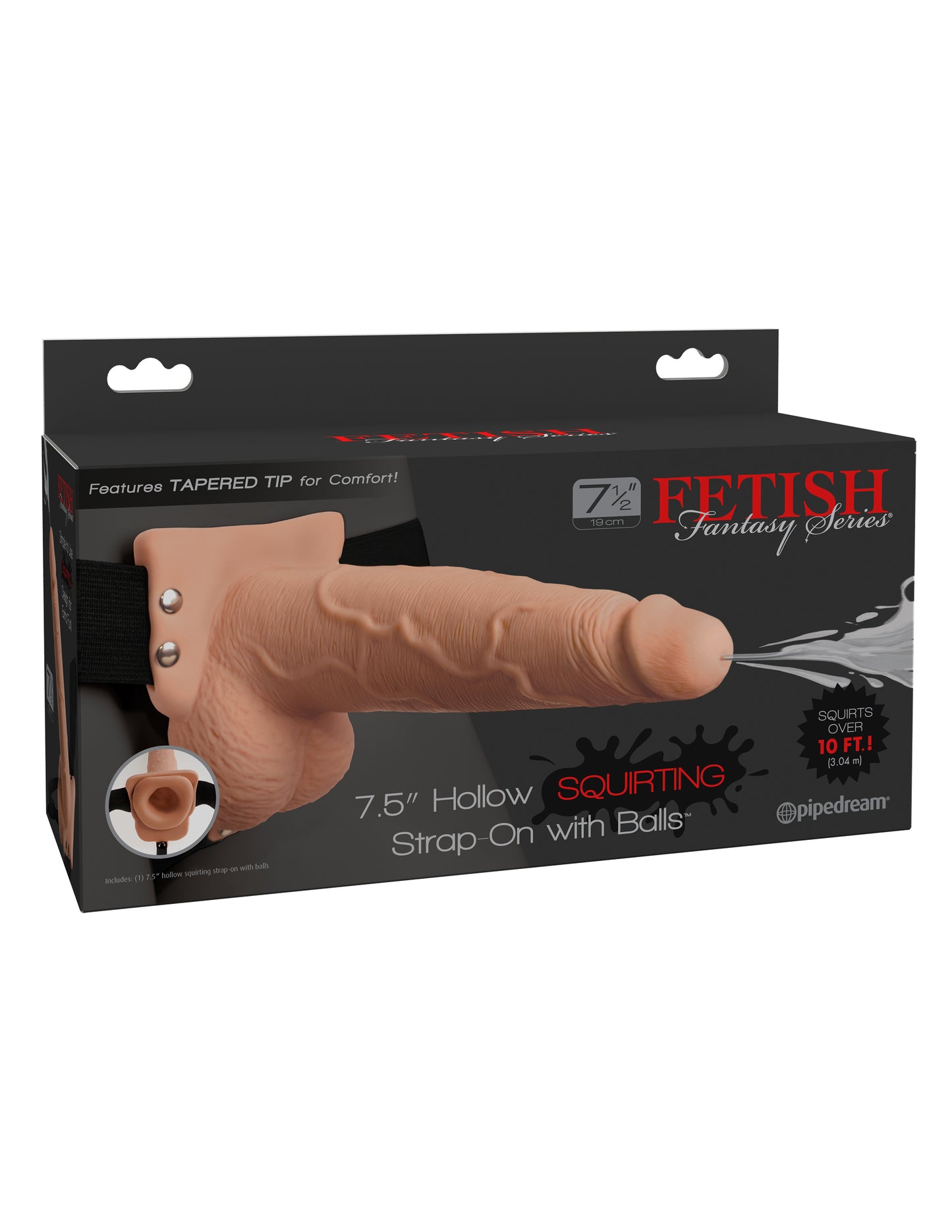 Dildo Hueco Funda Arnés 19cm Hollow Strap On Fetish Unisex Fetish Fantasy Series 7" Squirting Hollow Strap-on - Light/Black