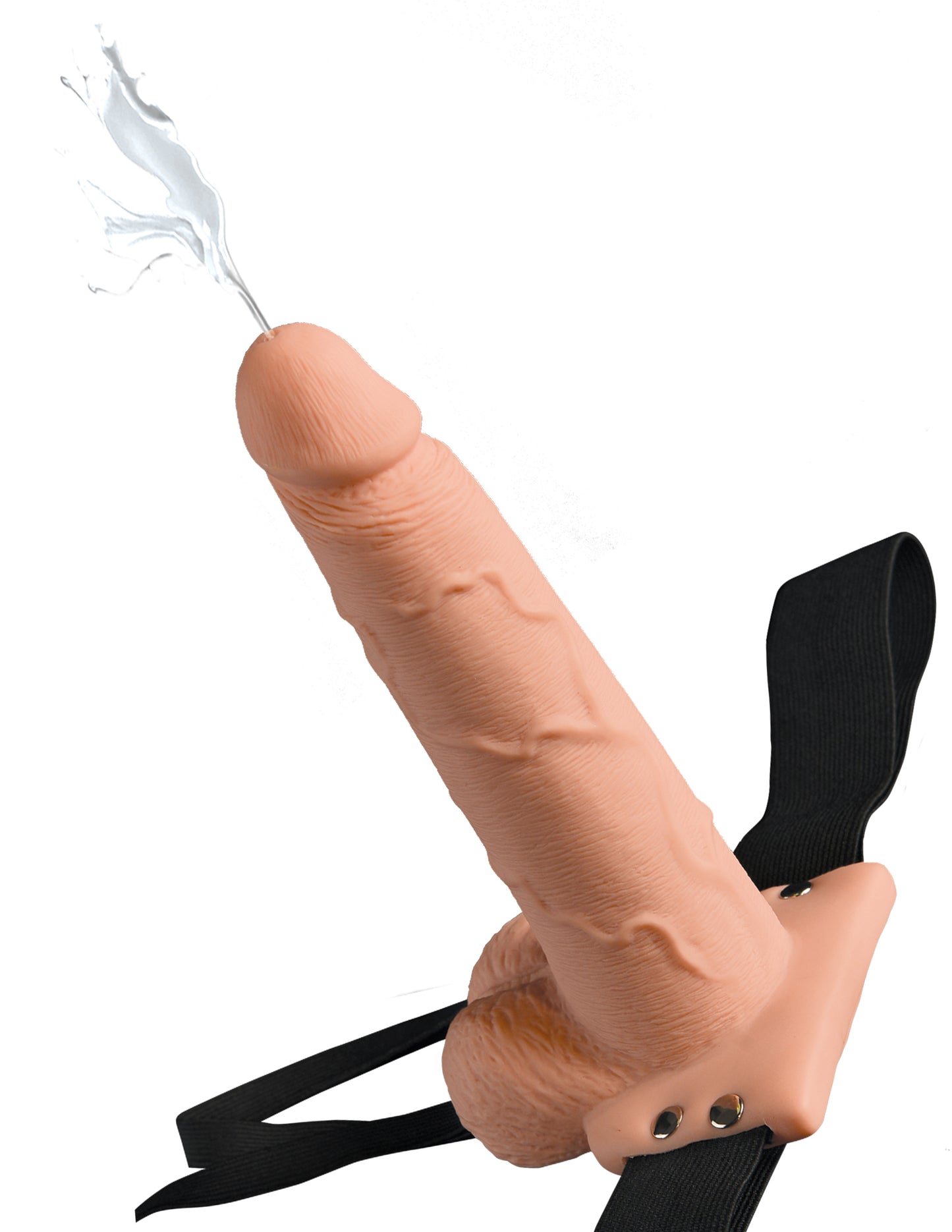 Dildo Hueco Funda Arnés 19cm Hollow Strap On Fetish Unisex Fetish Fantasy Series 7" Squirting Hollow Strap-on - Light/Black