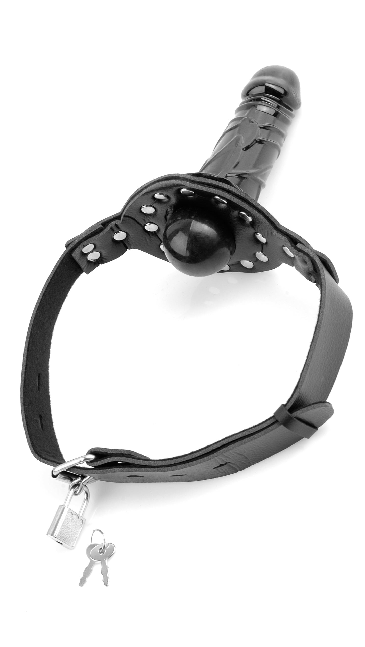 Mordaza Ajustable Ball Gag Fetish Boundage Consolador Deluxe Ball Gag with Dildo - Black