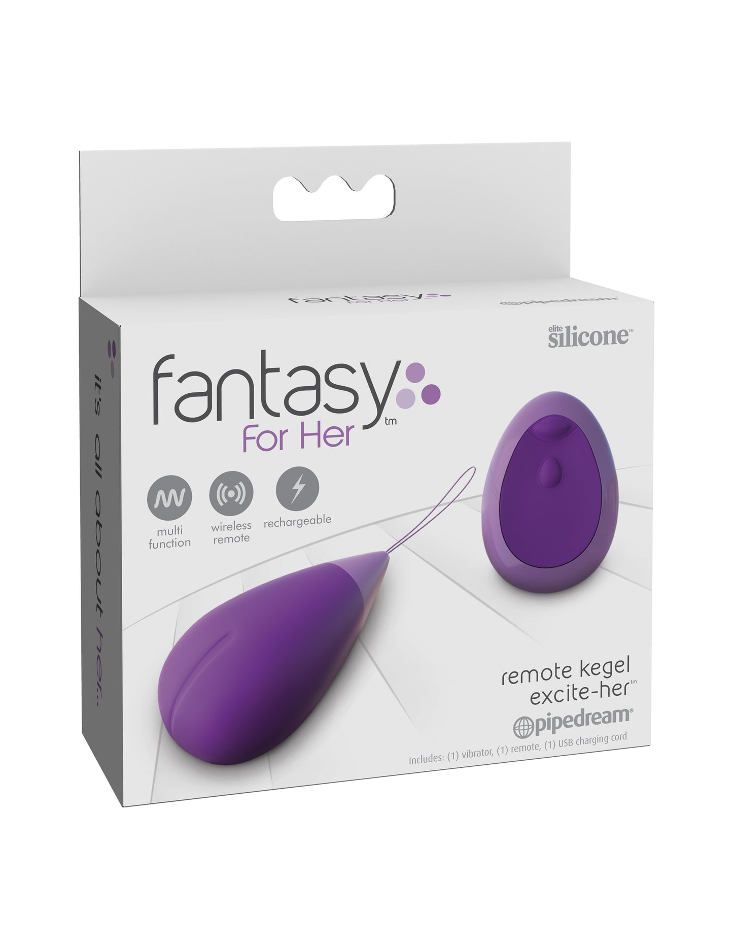 Huevo Vibrador Ejercitador Kegel Vaginal, Control R Vibrador Recargable Fantasy For Her Remote Kegel Excite-Her