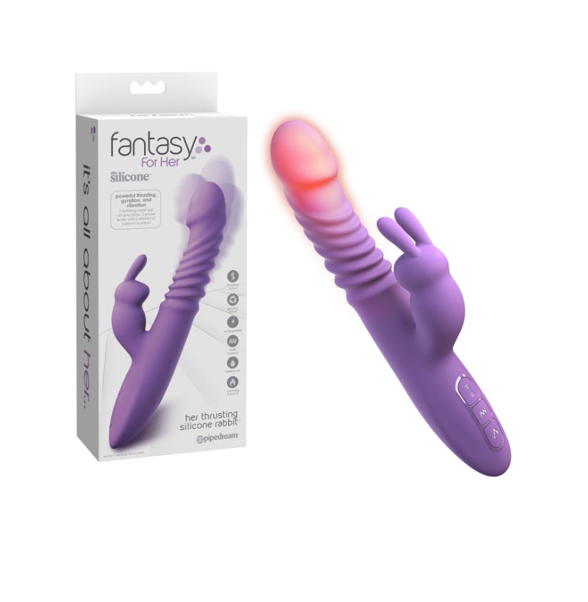 Vibrador Recargable, Empuje, Giro, Estimula Clítoris Y Calentatamiento Fantasy For Her Her Thrusting Silicone Rabbit