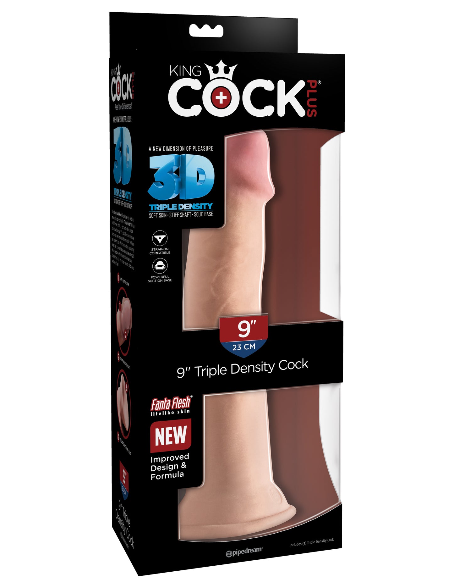 Dildo Pene Grande Grueso Realsta 22cm Suave Flexible King Cock Plus 9" Triple Density Cock - Flesh