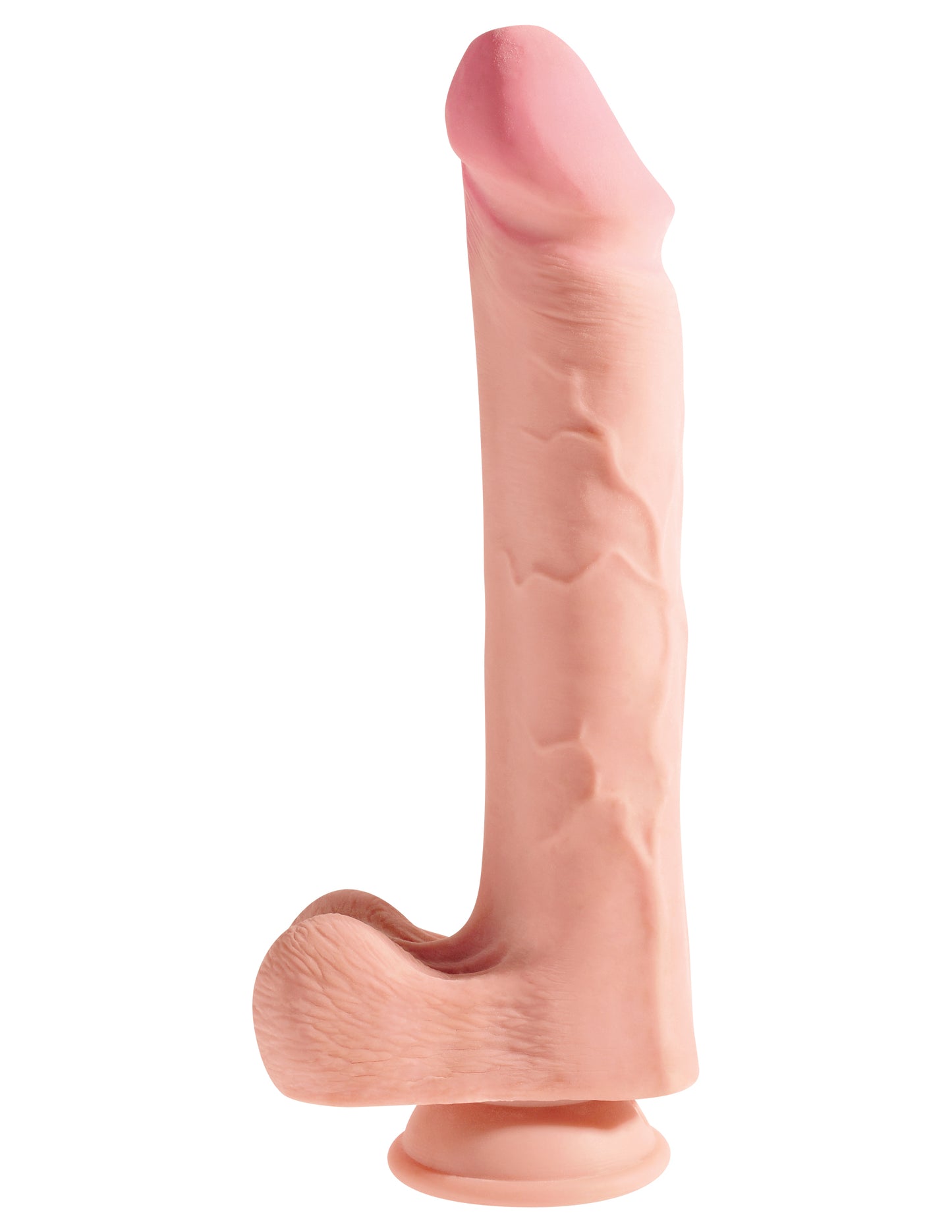 Dildo Flexible Suave Realista Enorme 30cm King Cock Plus 12" Triple Density Cock with Balls - Flesh