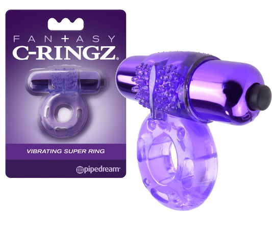 Anillo De Retención Asombrosas Vibraciones Retardar Reusable Fantasy C-Ringz Vibrating Super Ring - Purple