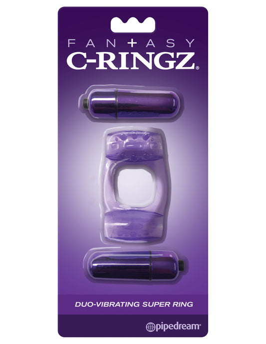 Anillo C Vibración Doble Bala Reusable Asombrosas Vibraciones Fantasy C-Ringz Duo-Vibrating Super Ring - Purple