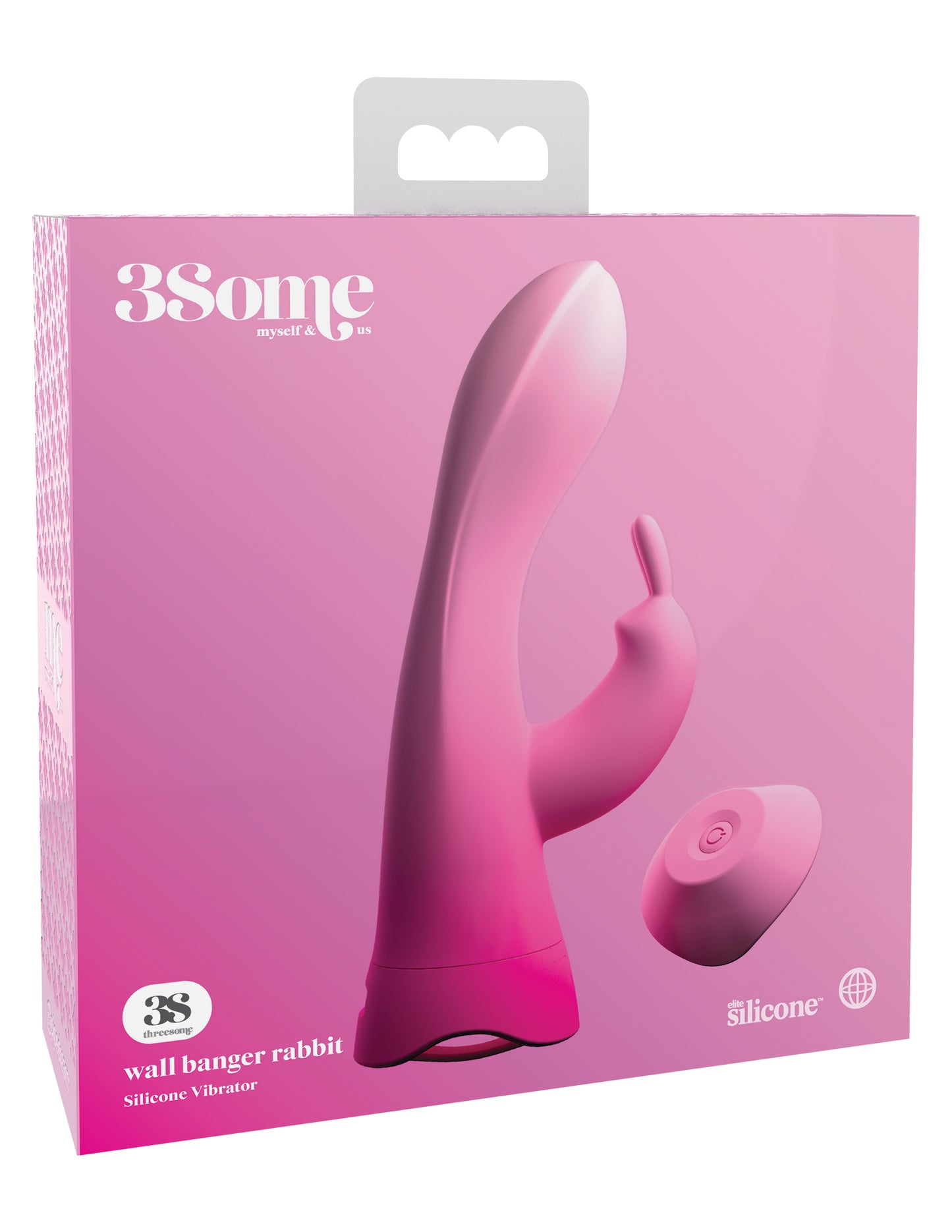 Vibrador De Lujo Recargable Estimula Clitoris Punto G 3Some Wall Banger Rabbit - Pink