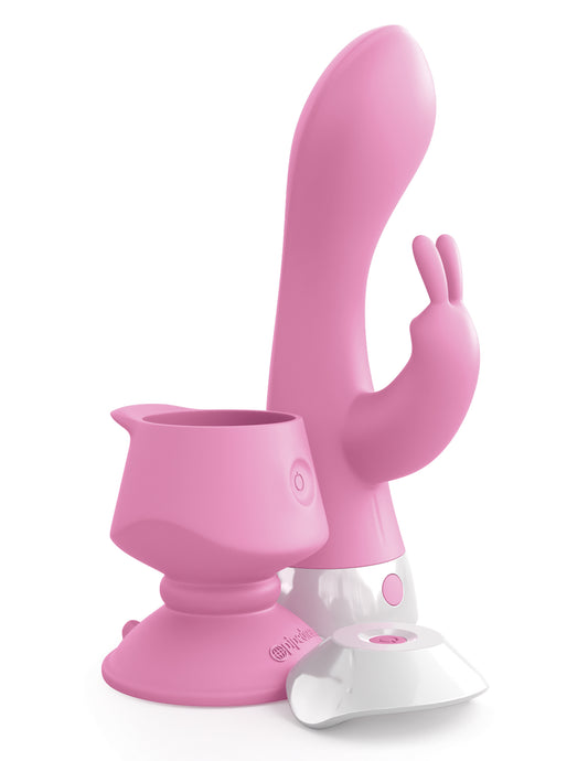 Vibrador De Lujo Recargable Estimula Clitoris Punto G 3Some Wall Banger Rabbit - Pink