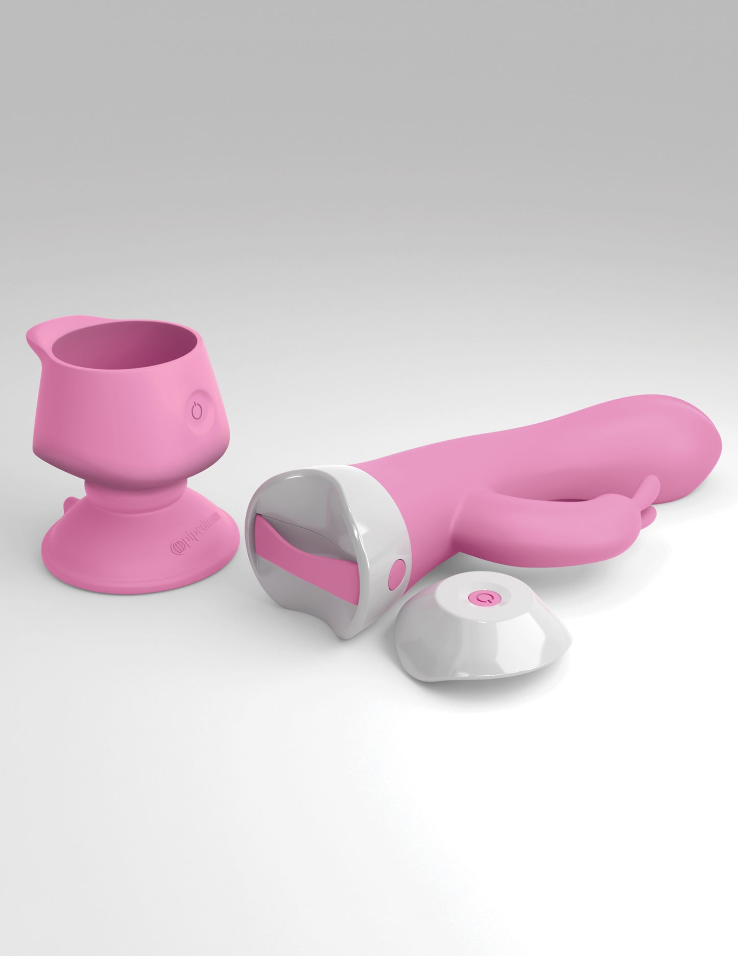 Vibrador De Lujo Recargable Estimula Clitoris Punto G 3Some Wall Banger Rabbit - Pink