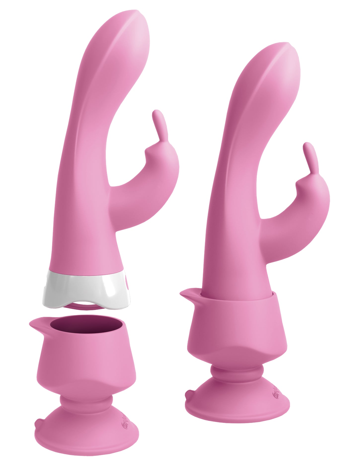 Vibrador De Lujo Recargable Estimula Clitoris Punto G 3Some Wall Banger Rabbit - Pink