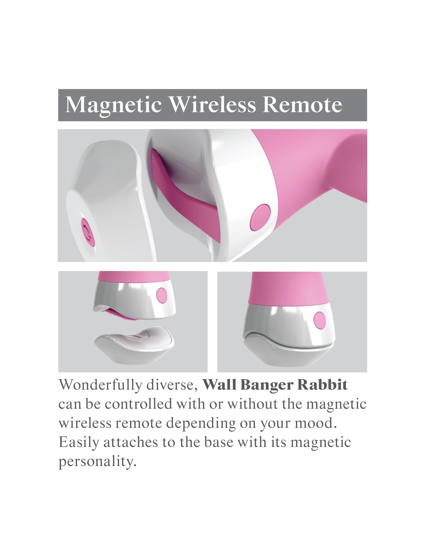 Vibrador De Lujo Recargable Estimula Clitoris Punto G 3Some Wall Banger Rabbit - Pink