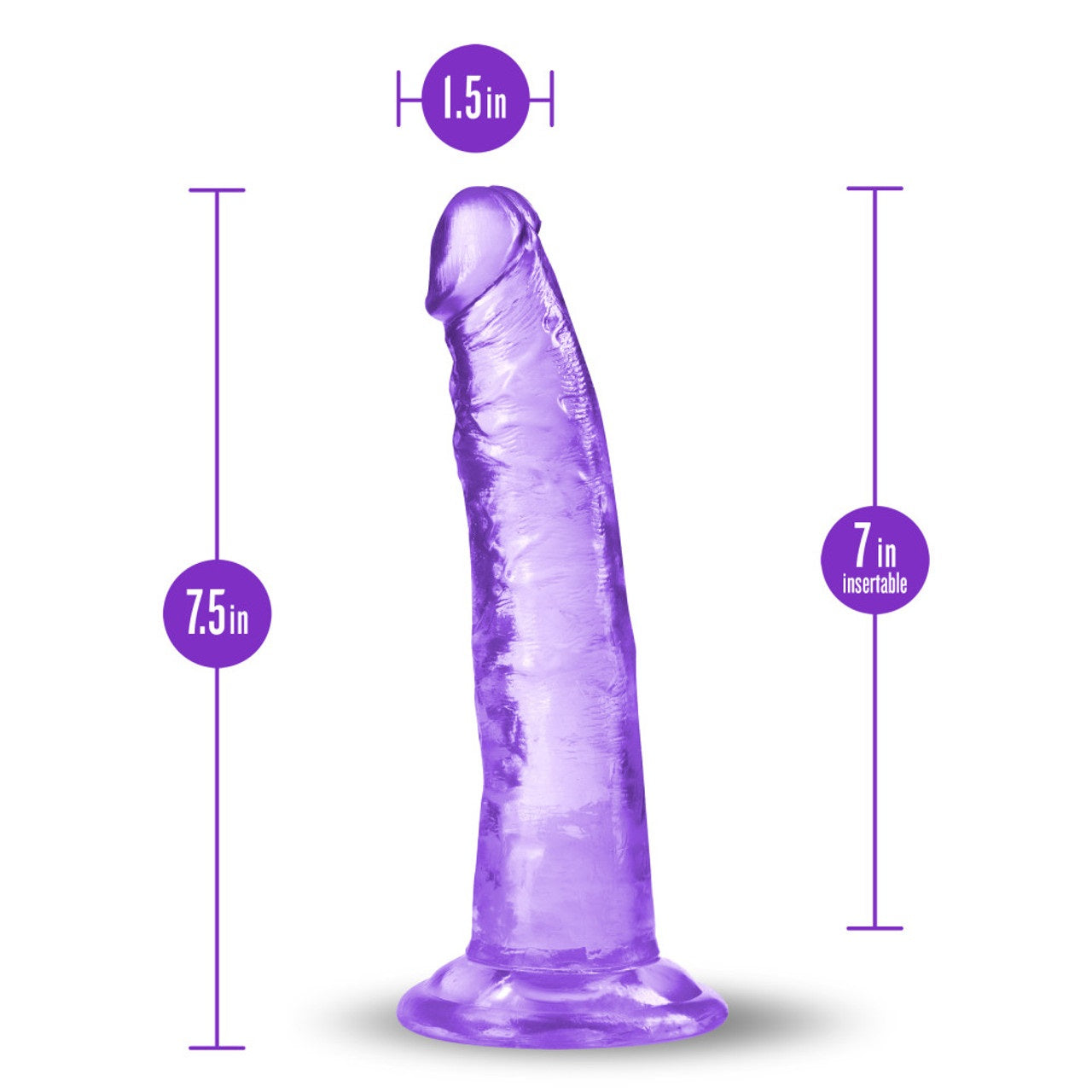 Dildo 17cm Consolador Suave Flexible Fuerte Ventosa B Yours Plus - Lust n’ Thrust - Purple