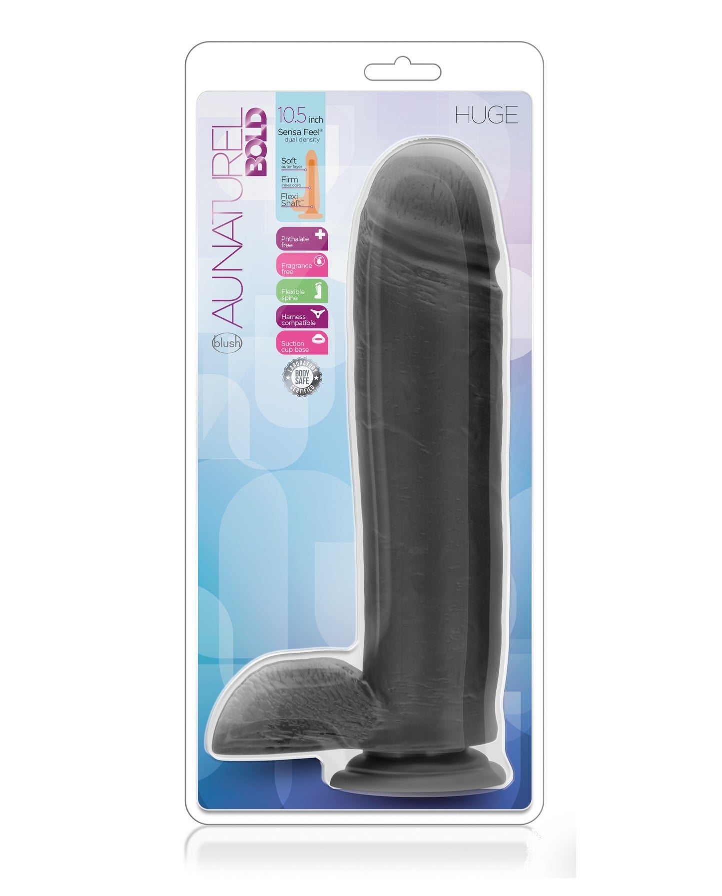 Au Naturel Dildo 26cm Grande Grueso Consolador Bold Huge 10.5 pulgadas Black