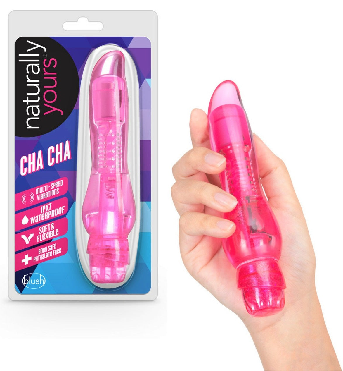 Vibrador Consolador Dildo 17cm Principiantes Muy Estimulante Naturally Yours - Cha Cha - Pink