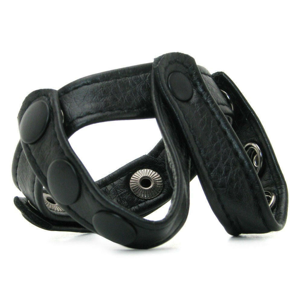 Anillo Liga Pene Testiculos Ajustable Potentes Erecciones V-STYLE COCK RING & BALL DIVIDER – BLACK