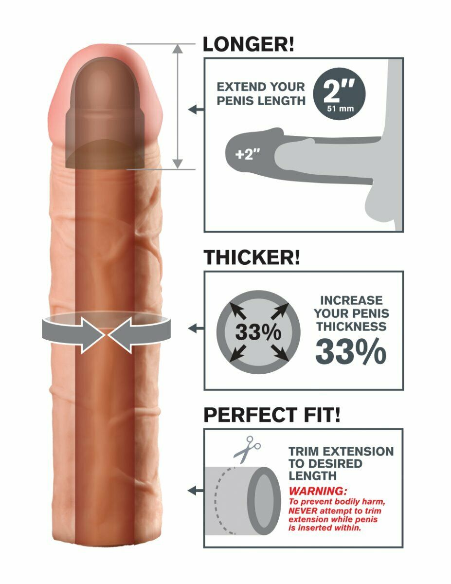 X-tensions Funda Extensión De Pene 33% Más Grande 2 PuLG