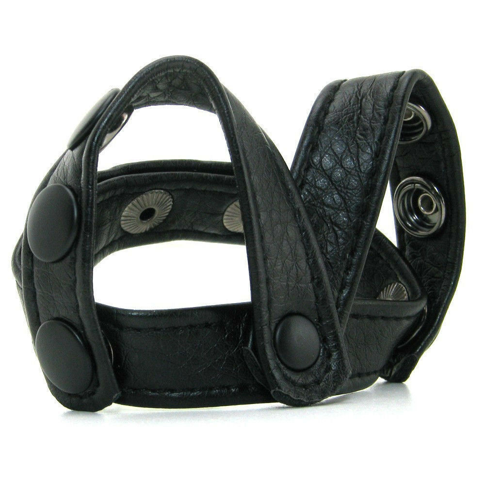 Anillo Liga Pene Testiculos Ajustable Potentes Erecciones V-STYLE COCK RING & BALL DIVIDER – BLACK