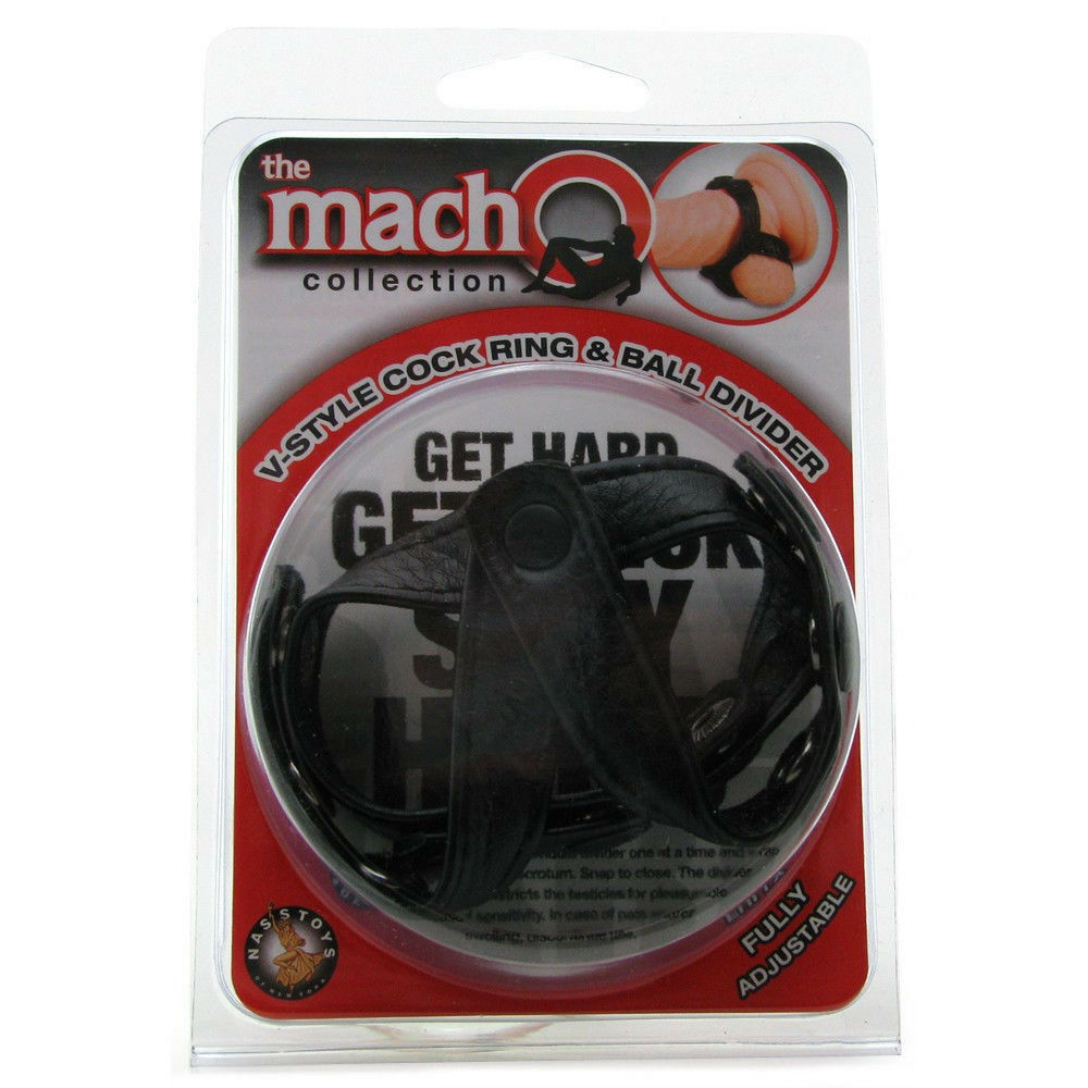 Anillo Liga Pene Testiculos Ajustable Potentes Erecciones V-STYLE COCK RING & BALL DIVIDER – BLACK