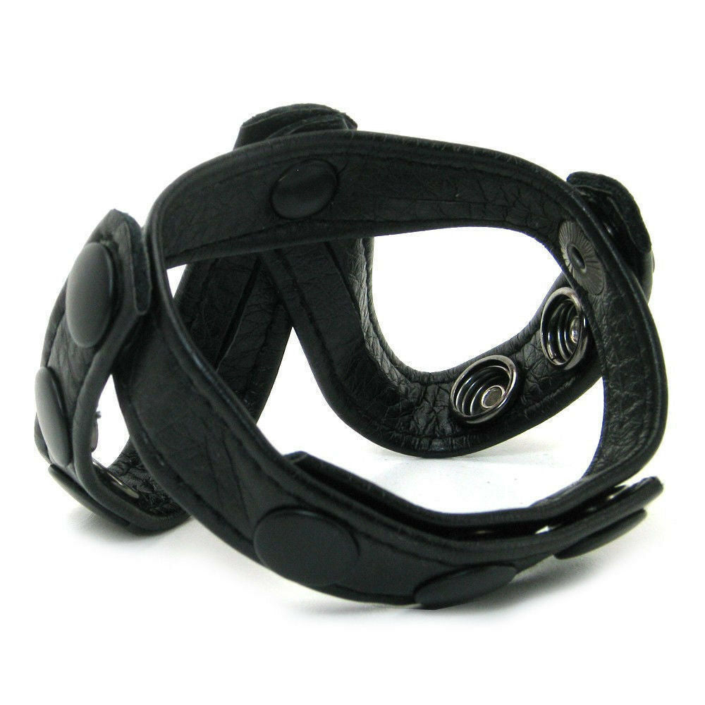Anillo Liga Pene Testiculos Ajustable Potentes Erecciones V-STYLE COCK RING & BALL DIVIDER – BLACK