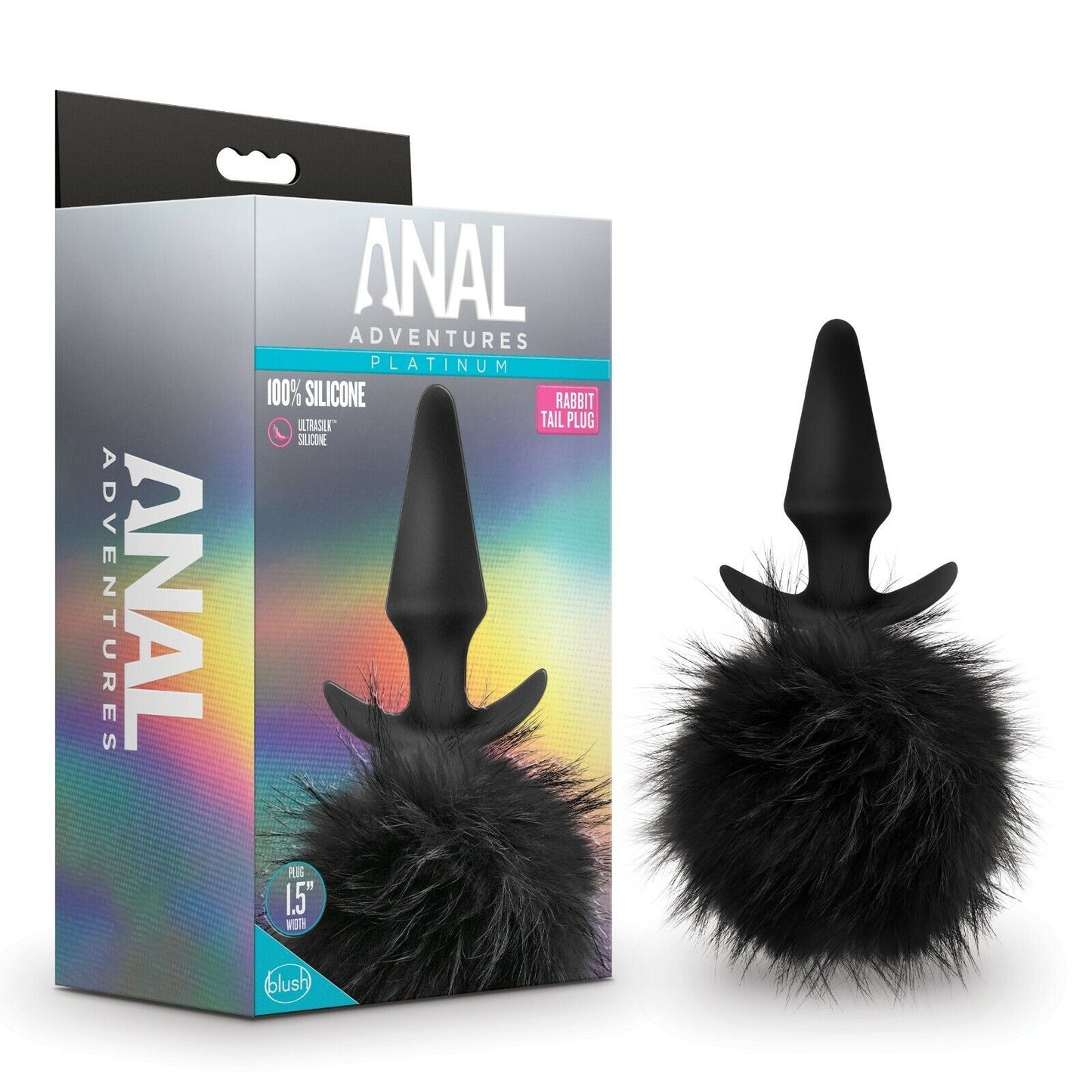 Plug Anal Colita Sexy Hermoso Cola Conejo Alta Calidad Anal Adventures Platinum - Rabbit Tail Plug - Black