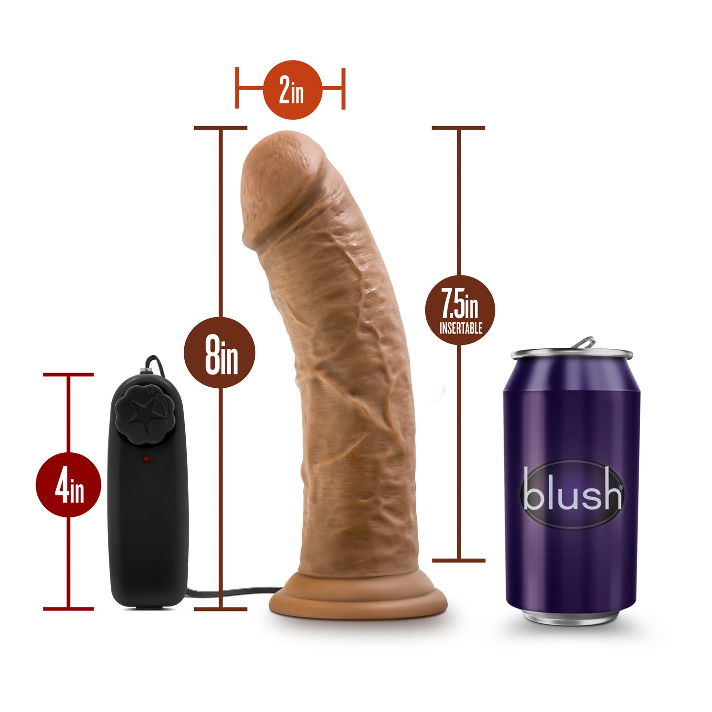 Vibrador Dildo Consolador 20cm, Control Remoto, copa de succión Dr Skin