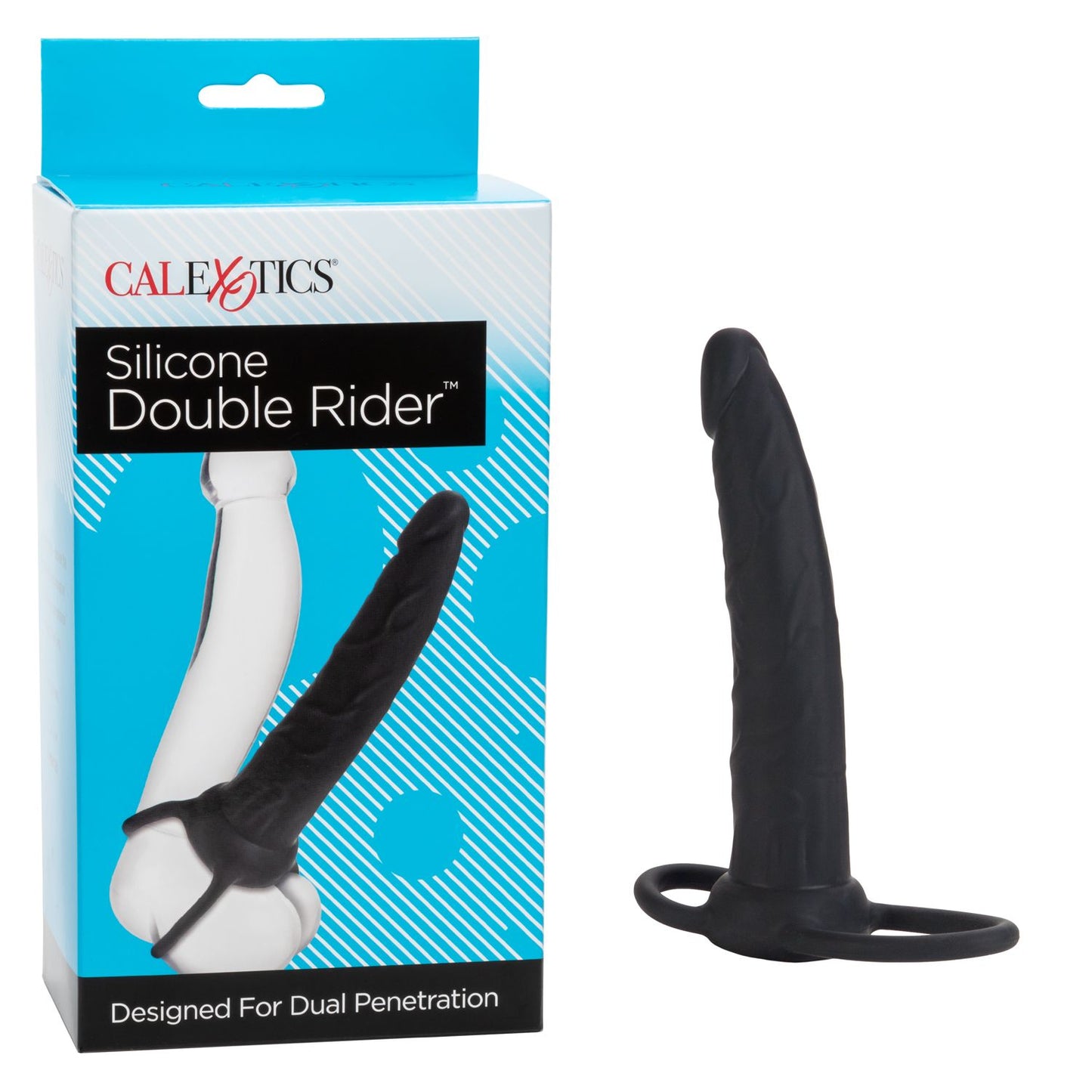 Dildo Con Anillo Para Doble Penetración Negro Silicone Double Rider