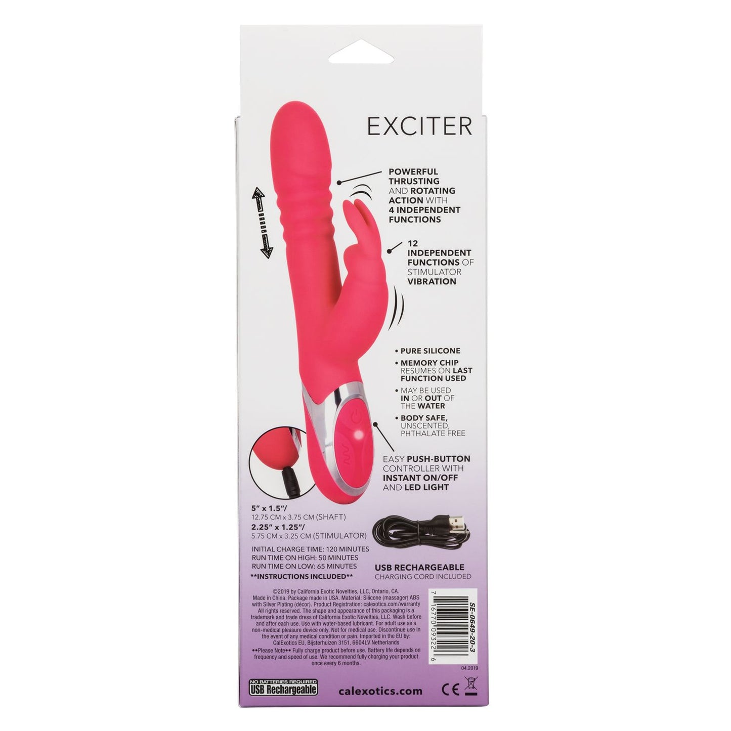Vibrador Empuje Clítoris Punto G De Lujo Recargable Exciter
