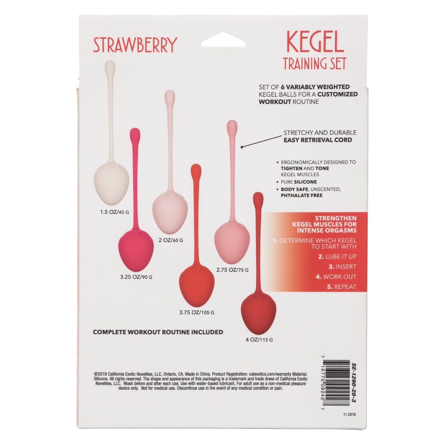 Bolas Kegel Silicon Ejercicios Piso Pelvico Set 6pz Fresitas Kegel Training Set Strawberry