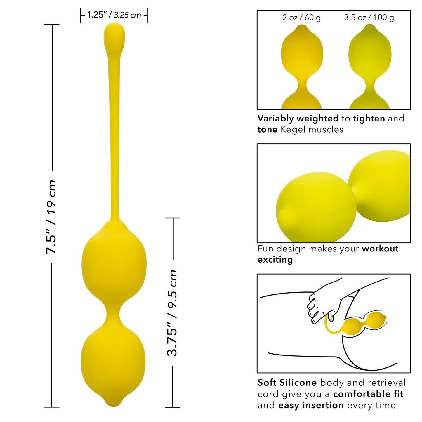 Bolas Kegel Silicon Ejercicios Piso Pelvico Set Kegel Training Set Lemon