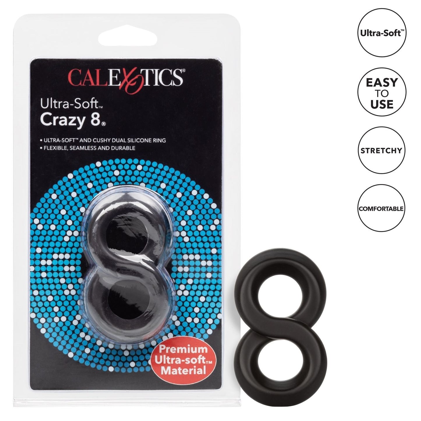 Anillo Pene Y Testiculos Fuertes Erecciones Suave Flexible Ultra-Soft Crazy 8