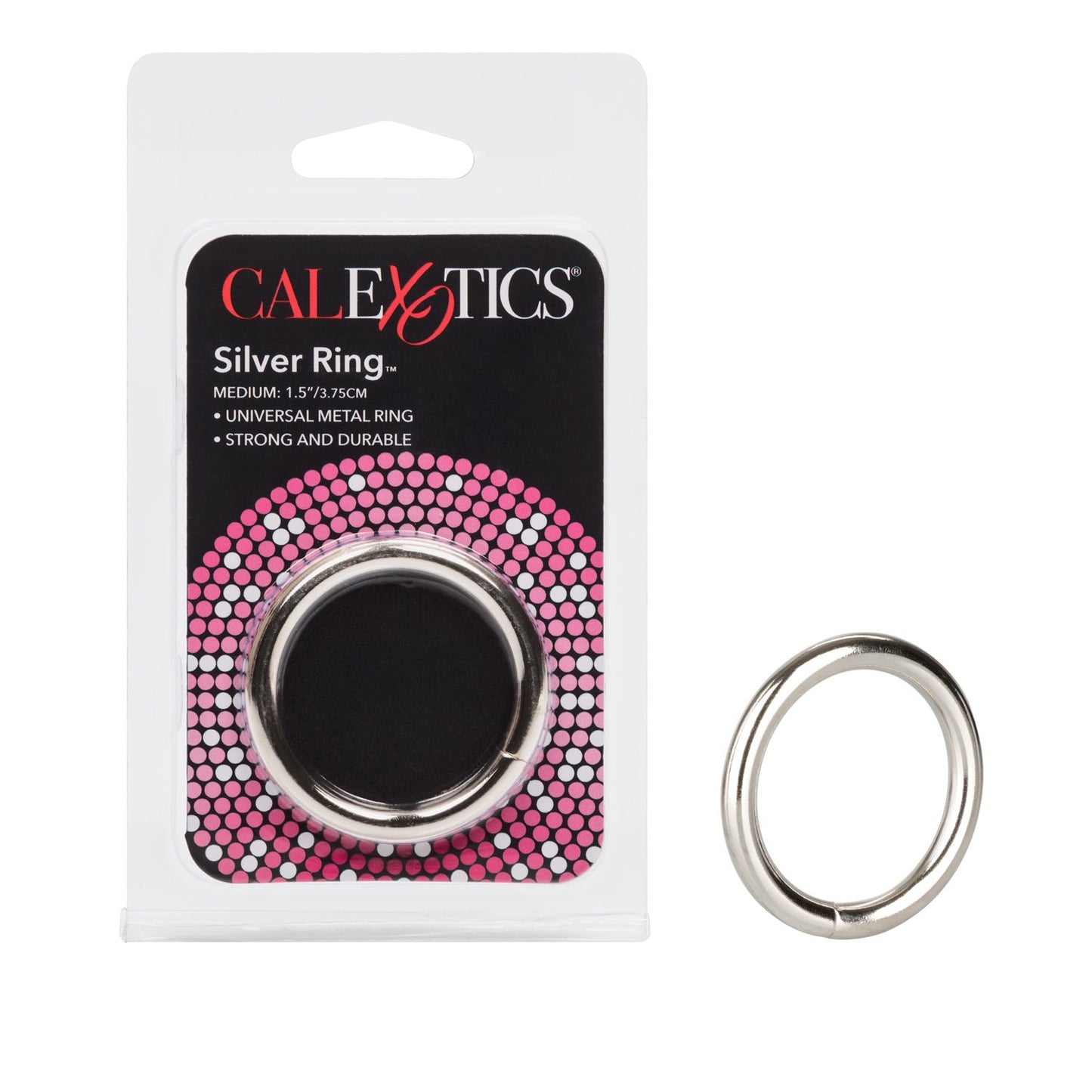 Anillo Metal Mediano Cock Ring Pene Prolonga Erección Silver Ring Medium